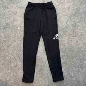 Adidas Pants Mens Small Fleece Athletic Jogger Drawstring Waist 26x28.5